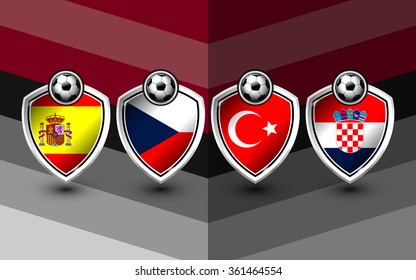 group d of soccer europe on tournament, Vector Illustration