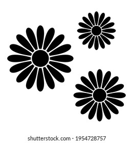 Group of Daisy or Chamomile Flowers Icon. Vector Image.