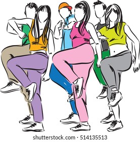 group of dancers illustration