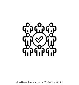 Group Decision line icon. Universal creative premium symbol. Vector sign icon logo template. Vector illustration