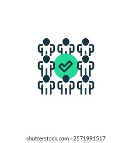 Group Decision line icon. Universal creative premium symbol. Vector sign icon logo template. Vector illustration