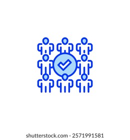 Group Decision line icon. Universal creative premium symbol. Vector sign icon logo template. Vector illustration