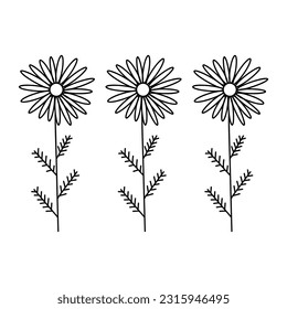 a group of decorative flowers, a sketch of a vector drawing, isolated on a white background. a collection of flowers