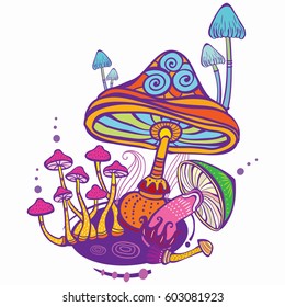 Group of decorative mushrooms