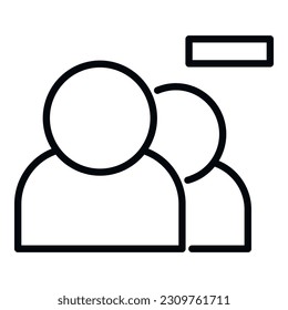 Group delete icon outline vector. People service. Remove account