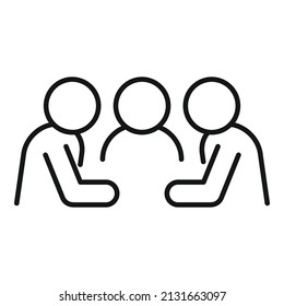 Gruppe Dialog Symbol Umriss-Vektorgrafik. Sprich, denke. Bürochat