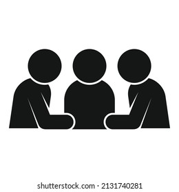 Group dialog icon simple vector. Speak think. Office chat