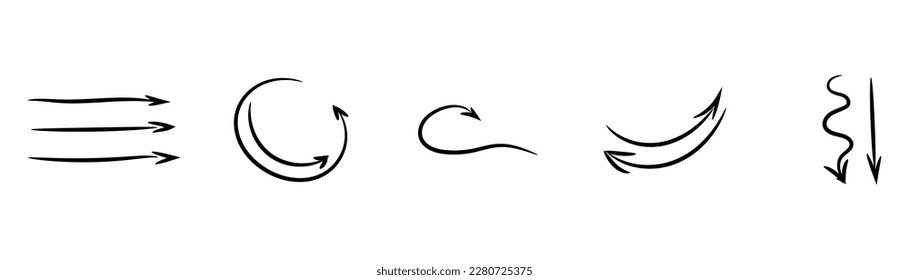 Grupo de flechas diferentes sobre fondo blanco