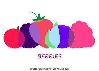 A group of different colorful berries.