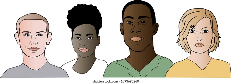 Grupo de personas diferentes. Concepto de unión de grupos de personas de diversidad