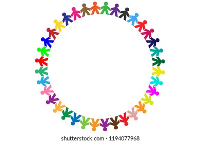 Group of different people united.