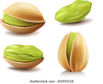 group of different pistachio