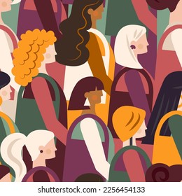 Group of different women. Pattern for design