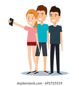 group of different young using mobile phones socializing on internet