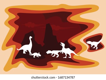 Group of Dinosaurs in flatt illustration for icon background and image