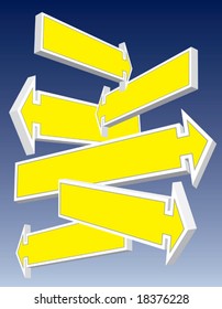 A group of direction signs good for message and price.