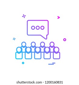 group discussion chat talking icon vector design