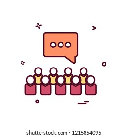 group discussion chat talking icon vector design