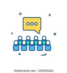 group discussion chat talking icon vector design