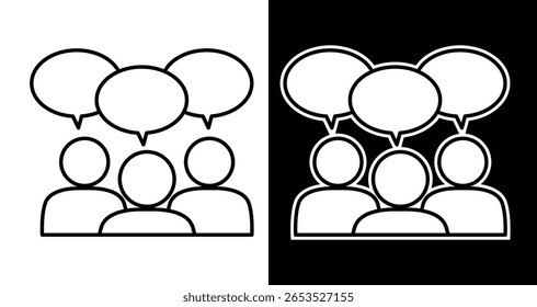 Ícone De Discussão Em Grupo Comunicação, Trabalho Em Equipe, Colaboração, Conversação De Pessoas, Conversação