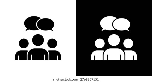 Group discussion icon flat design set. Vector Illustrations