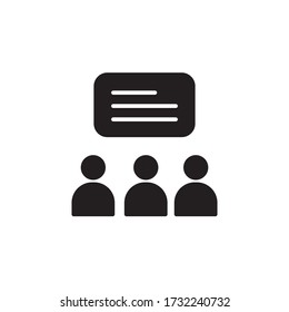 group discussion icon glyph vector illustration. isolated on white background
