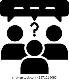 Group Discussion Icon Glyph Vector Illustration