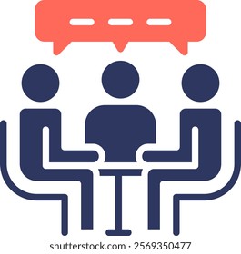 Group Discussion Icon Mixed Vector Illustration