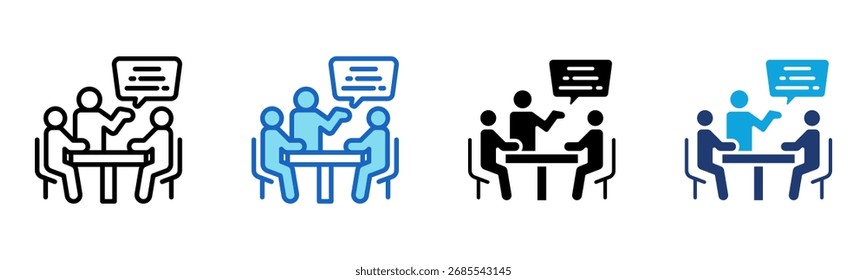 Ícone de Discussão em Grupo - Ilustração de Vetor com Vários Estilos