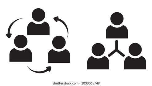 Group discussion icon with people