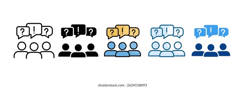 Conjunto de iconos de discusión de grupo Colección de estilos múltiples