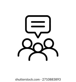 Group Discussion Icon Symbolizing Teamwork, Collaboration, and Idea Sharing for Effective Communication and Problem Solving