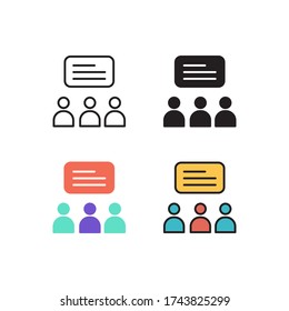 group discussion icon vector with different style design. isolated on white background