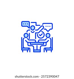Group Discussion line icon. Universal creative premium symbol. Vector sign icon logo template. Vector illustration