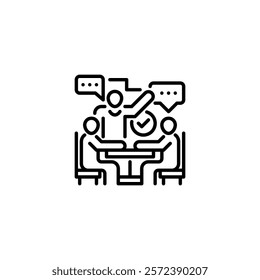 Group Discussion line icon. Universal creative premium symbol. Vector sign icon logo template. Vector illustration