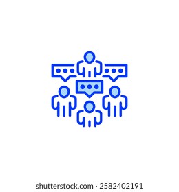 Group Discussion line icon. Universal creative premium symbol. Vector sign icon logo template. Vector illustration