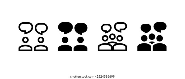 Icono de reunión de debate de grupo. Diseño de icono de Vector.