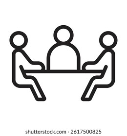 Group Discussion Vector Line Icon Design