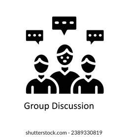 Group Discussion vector  Solid Design illustration. Symbol on White background EPS 10 File