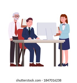 Group of Discussion Worker Illustration