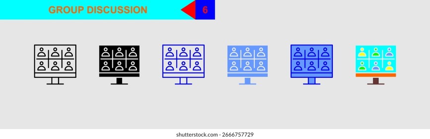 group discussion for workshop icon set