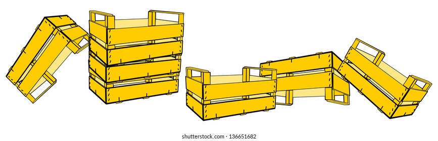 group of disorder crates vector isolated on white background
