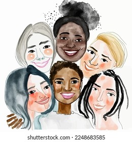 Group of diverse, supportive friends radiating strength and positivity—a powerful representation of unity.