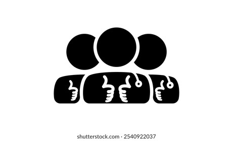 Group of doctors approved, black isolated silhouette