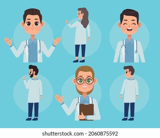 group of doctors avatars characters