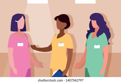 group of doctors female with uniform