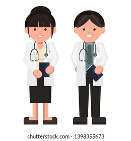 Group of doctors and medical staff. Medical team concept . Flat cartoon style vector illustration.