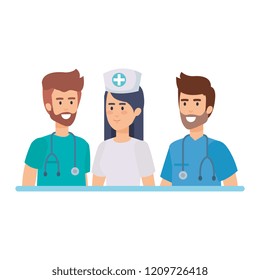 group of doctors with nurse