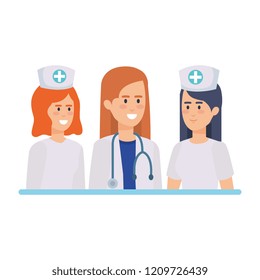 group of doctors with nurse