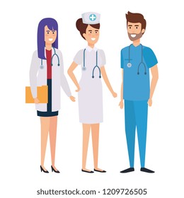 group of doctors with nurse